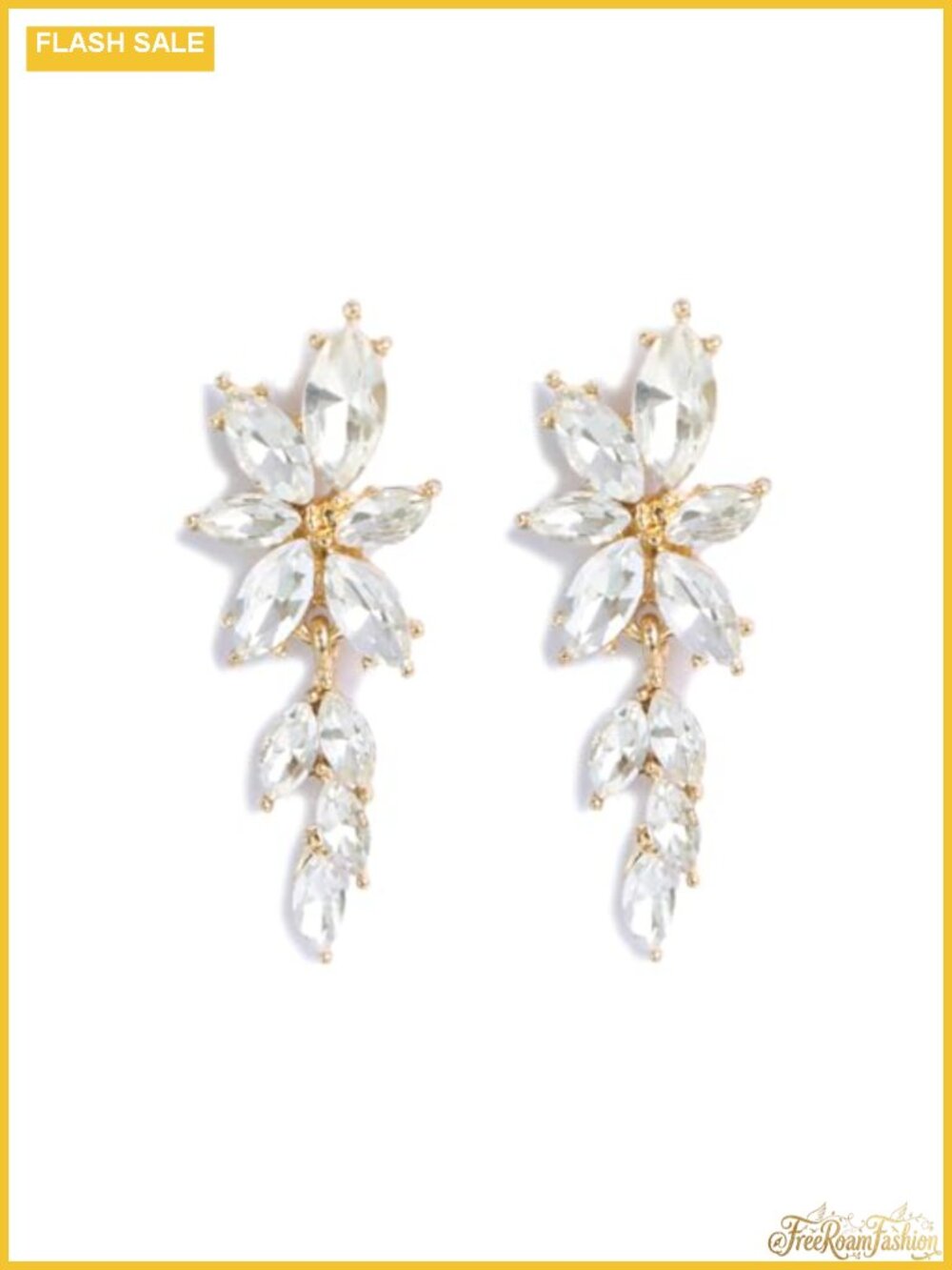 Rhinestone Crystal Marquise Drop Dangle Earrings Stainless Steel Bridal Prom